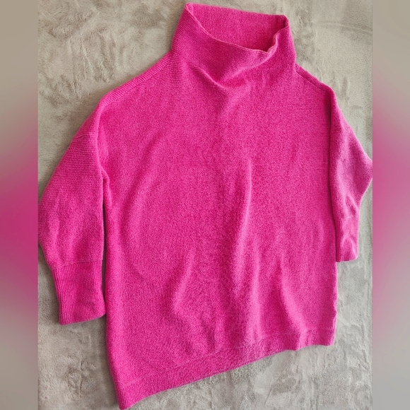 Free People Ottoman Slouchy Oversized Pink Tunic Sweater Size Medium - Picture 2 of 8